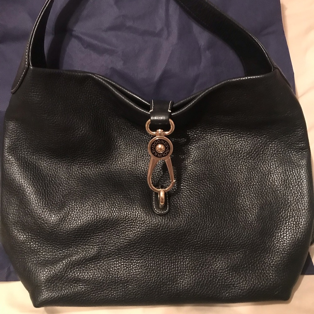 Dooney & Bourke Black Belvedere Logo Lock Bag
